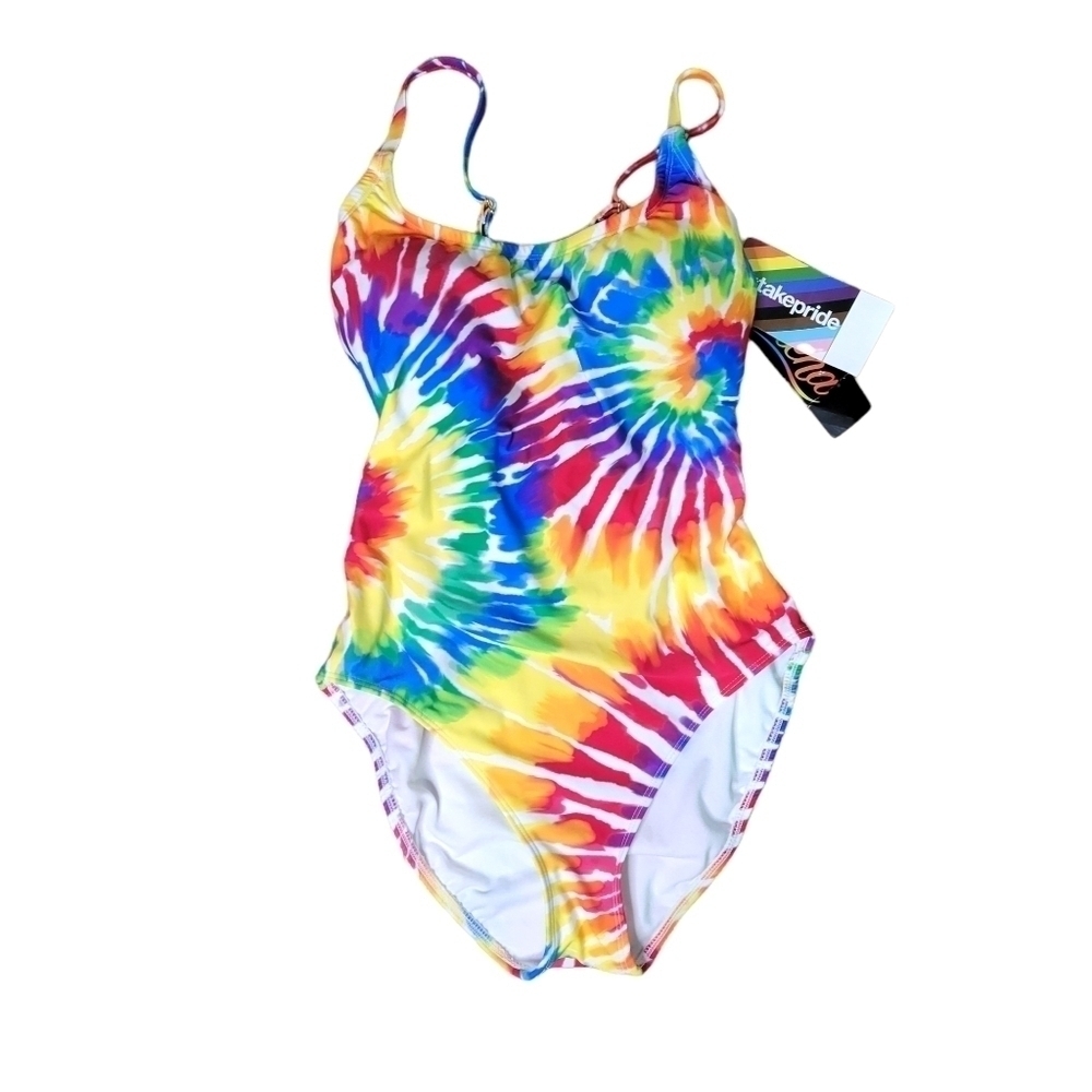 Sirena One Piece Rainbow Tie Dye #TAKEPRIDE Swimsuit - Picture 2 of 11